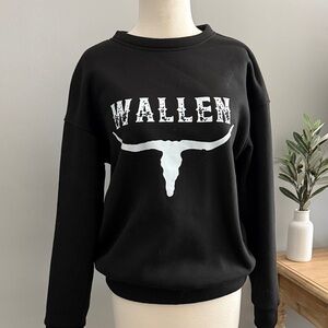 Black Wallen Sweatshirt with White Graphics